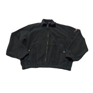 Vintage Polo Sport Malden Mills Black Thick Fleece Full Zip Sweater Jacket Large